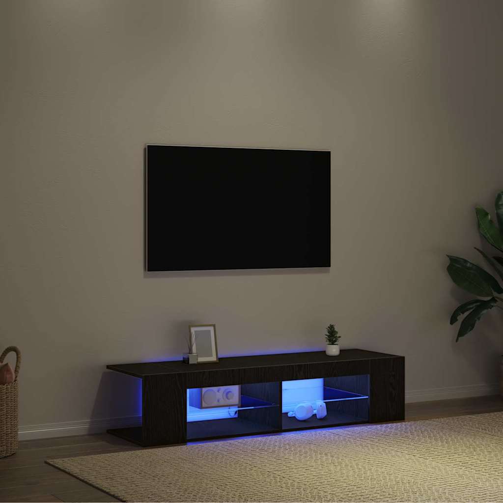 Mueble de TV Roble Negro 135 x 39 x 30 cm Madera de ingeniería