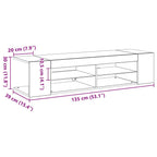 Mueble de TV Roble Negro 135 x 39 x 30 cm Madera de ingeniería