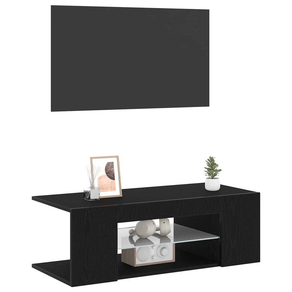 Mueble de TV Roble Negro 90 x 39 x 30 cm Madera de ingeniería