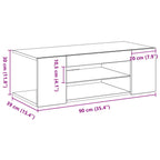 Mueble de TV Roble Negro 90 x 39 x 30 cm Madera de ingeniería