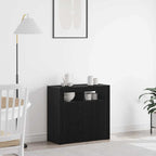 Aparador Roble Negro 80 x 35 x 75 cm Madera de ingeniería