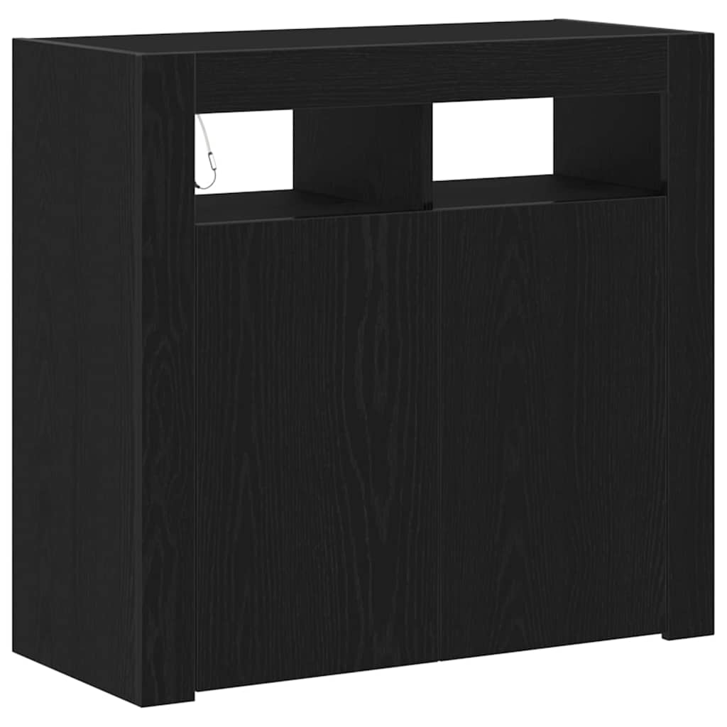 Aparador Roble Negro 80 x 35 x 75 cm Madera de ingeniería