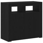 Aparador Roble Negro 80 x 35 x 75 cm Madera de ingeniería