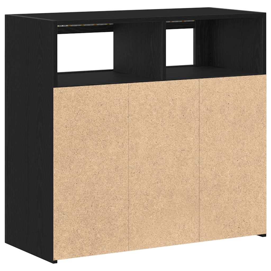Aparador Roble Negro 80 x 35 x 75 cm Madera de ingeniería