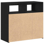 Aparador Roble Negro 80 x 35 x 75 cm Madera de ingeniería
