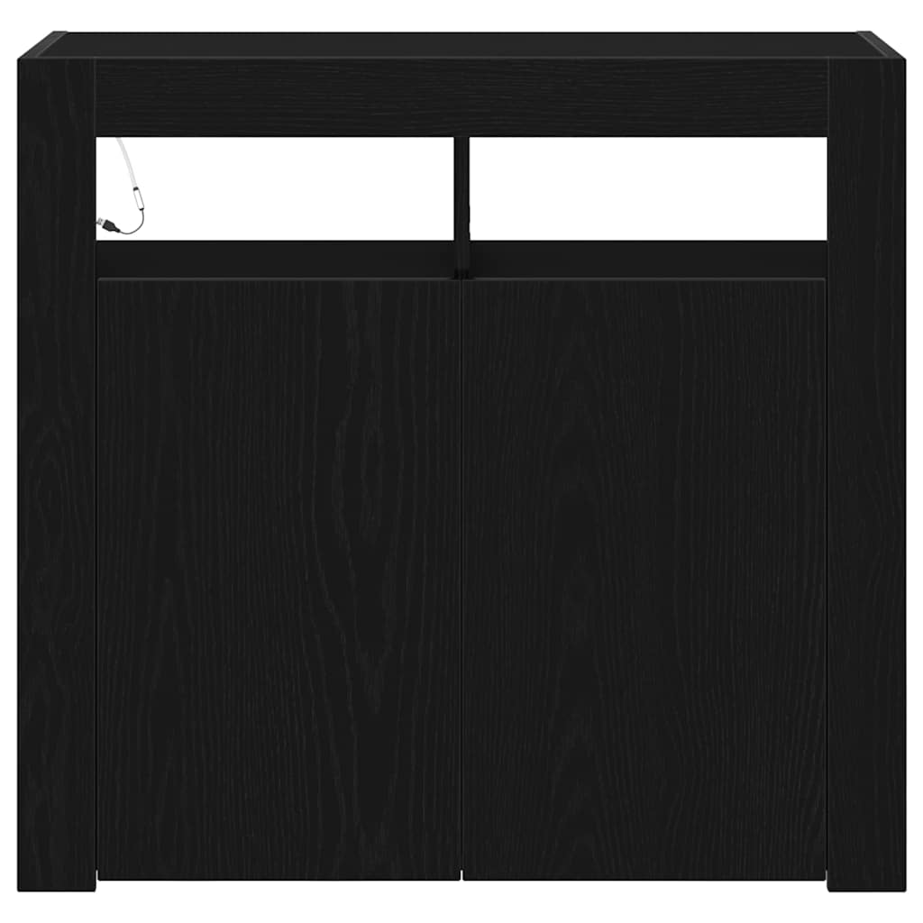 Aparador Roble Negro 80 x 35 x 75 cm Madera de ingeniería