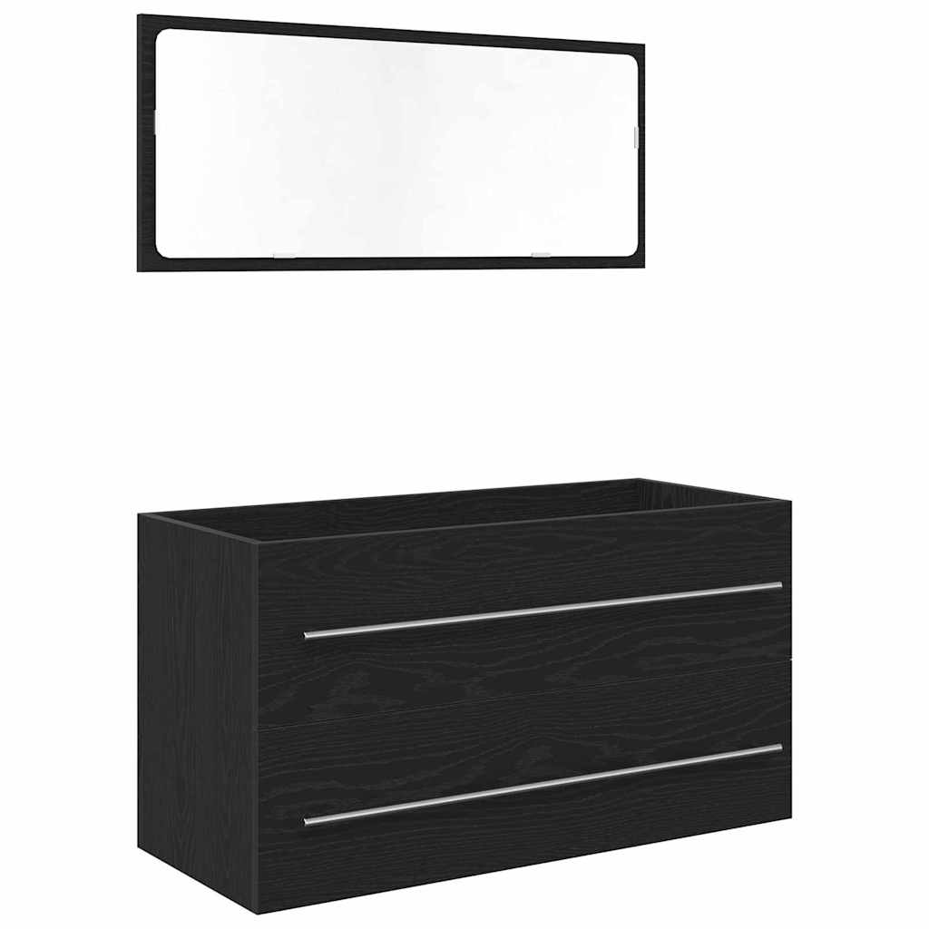 Gabinete para Lavabo con cajón Roble Negro 90 x 45 x 1.5 cm