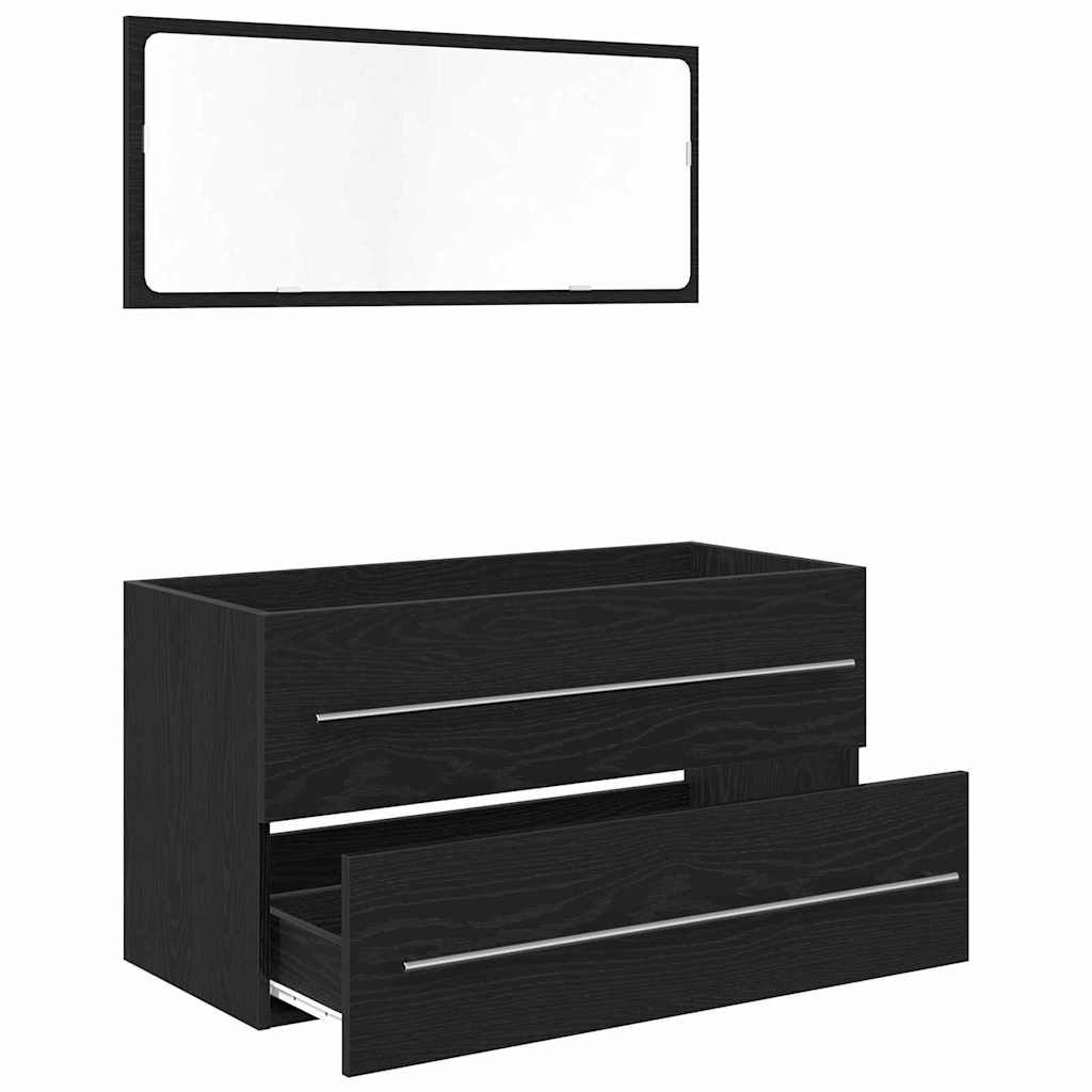 Gabinete para Lavabo con cajón Roble Negro 90 x 45 x 1.5 cm