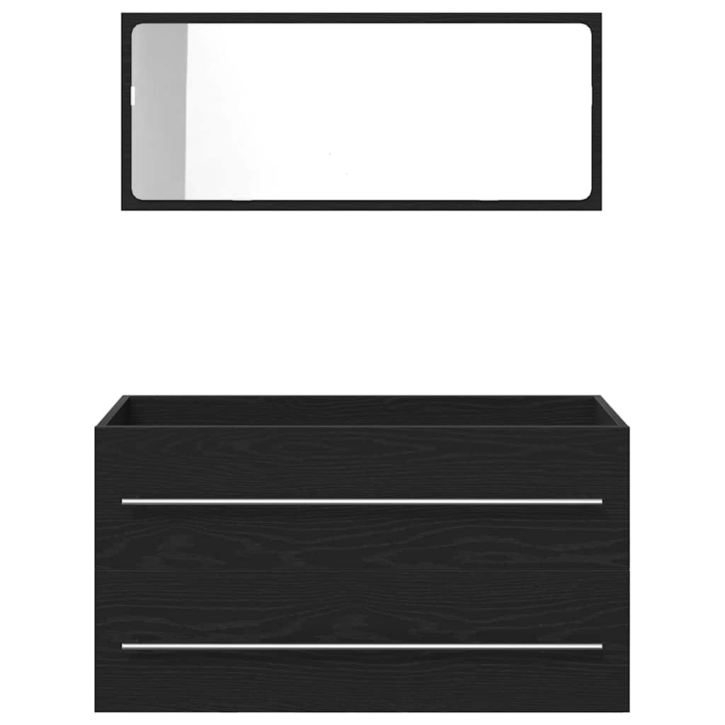 Gabinete para Lavabo con cajón Roble Negro 90 x 45 x 1.5 cm