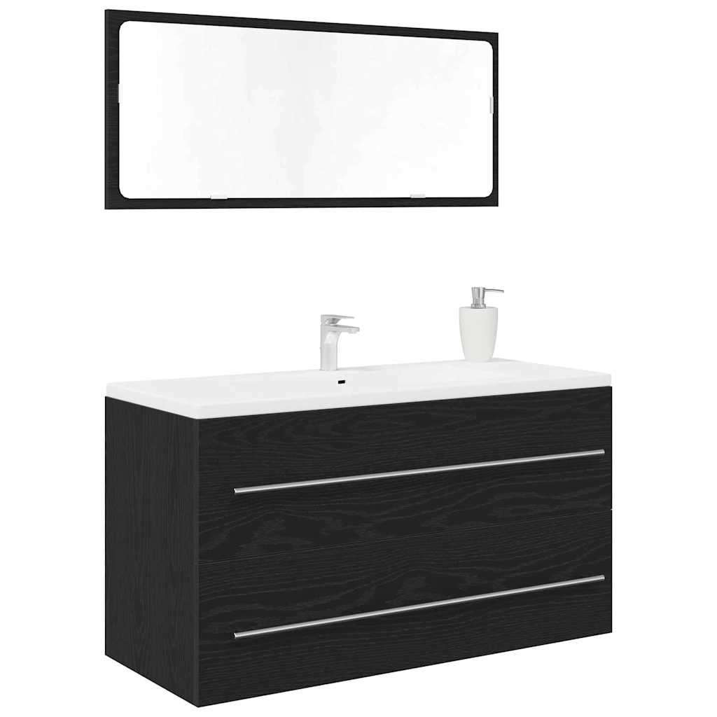 Gabinete para Lavabo con cajón Roble Negro 90 x 45 x 1.5 cm