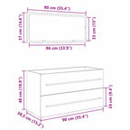 Gabinete para Lavabo con cajón Roble Negro 90 x 45 x 1.5 cm