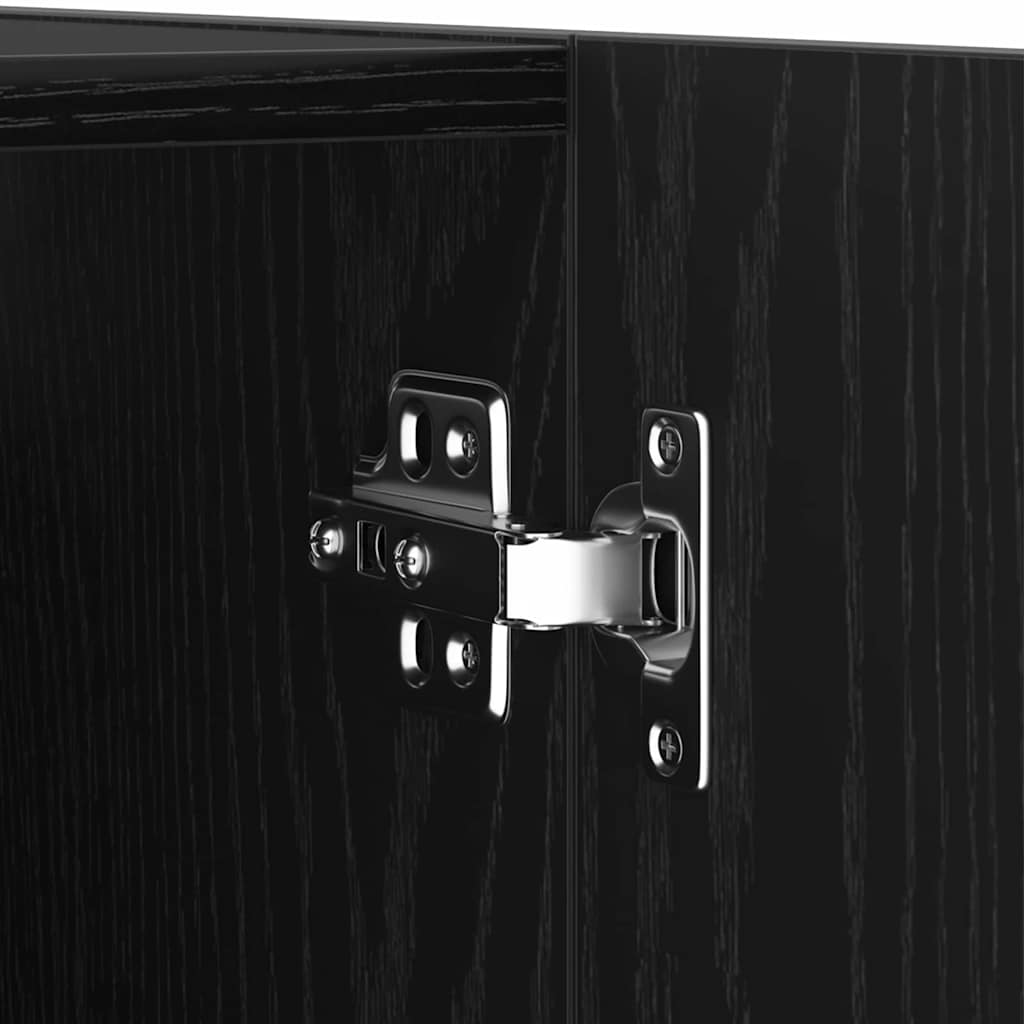 Mueble de TV de Pared 2 pcs Roble Negro 30,5 x 28,5 x 90 cm