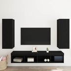 Mueble de TV de Pared 2 pcs Roble Negro 30,5 x 28,5 x 90 cm