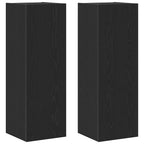 Mueble de TV de Pared 2 pcs Roble Negro 30,5 x 28,5 x 90 cm