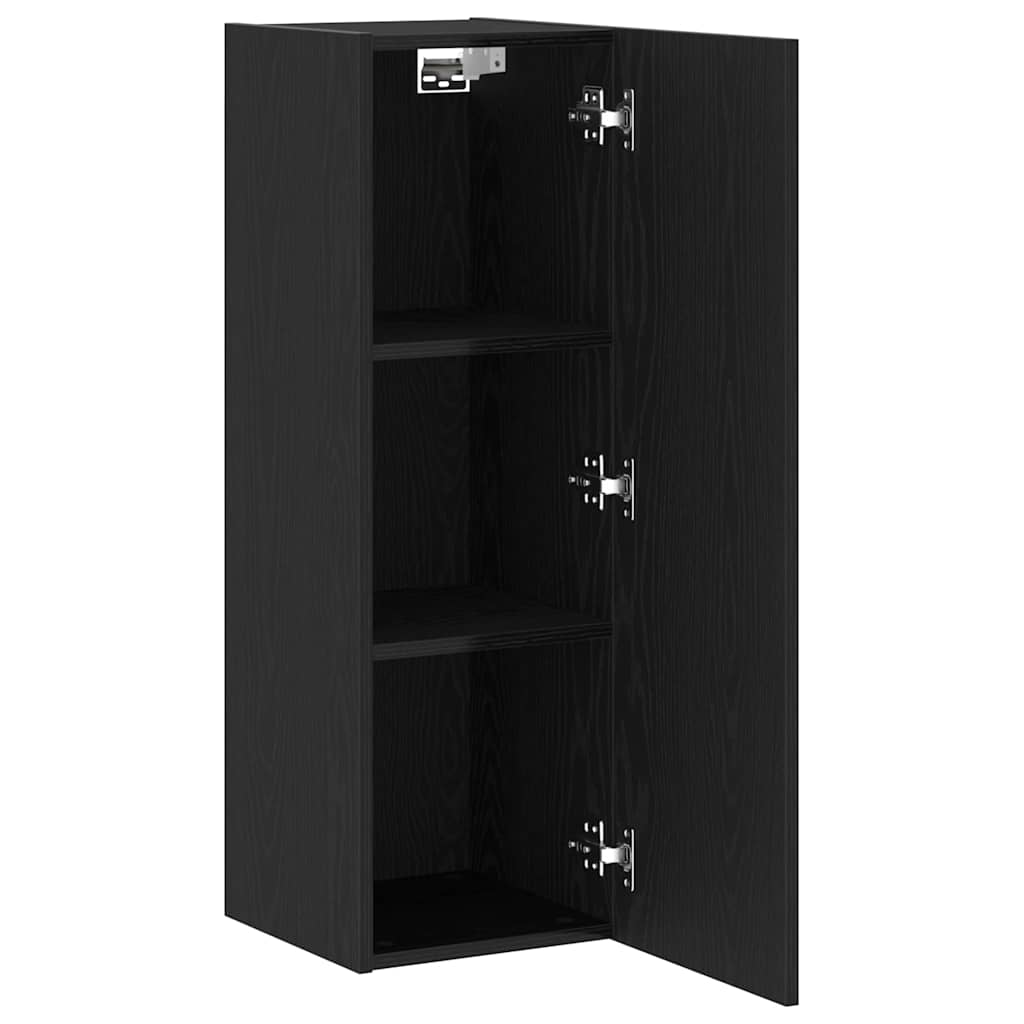 Mueble de TV de Pared 2 pcs Roble Negro 30,5 x 28,5 x 90 cm