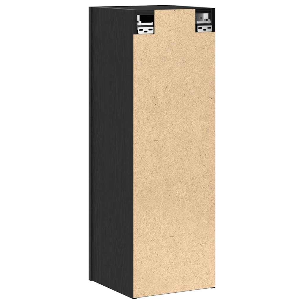 Mueble de TV de Pared 2 pcs Roble Negro 30,5 x 28,5 x 90 cm