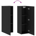Mueble de TV de Pared 2 pcs Roble Negro 30,5 x 28,5 x 90 cm
