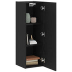 Mueble de TV de Pared 2 pcs Roble Negro 30,5 x 28,5 x 90 cm