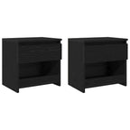 Armario de Noche 2 pcs Roble Negro 40 x 30 x 39 cm