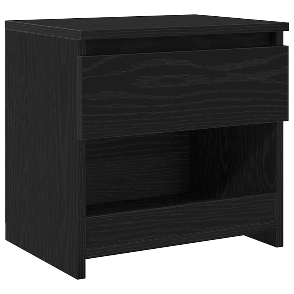 Armario de Noche 2 pcs Roble Negro 40 x 30 x 39 cm