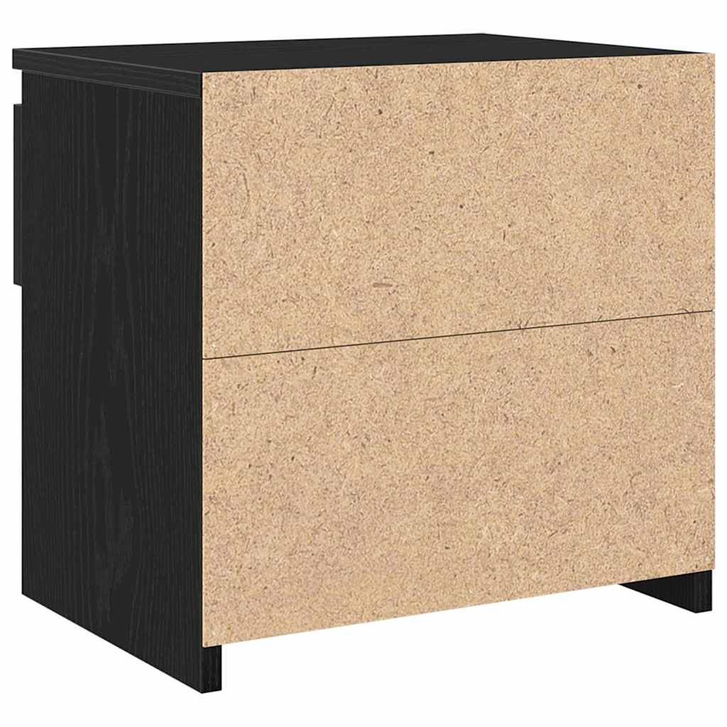 Armario de Noche 2 pcs Roble Negro 40 x 30 x 39 cm
