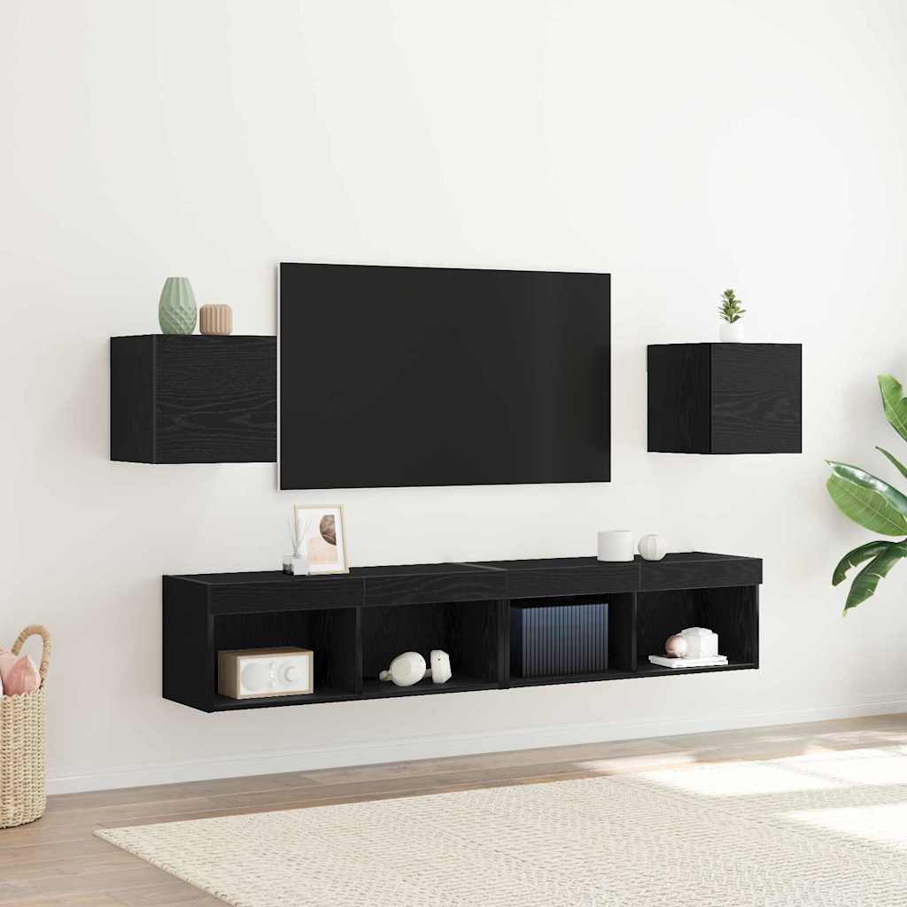 Conjunto de mueble de TV 8 pcs Madera envejecida