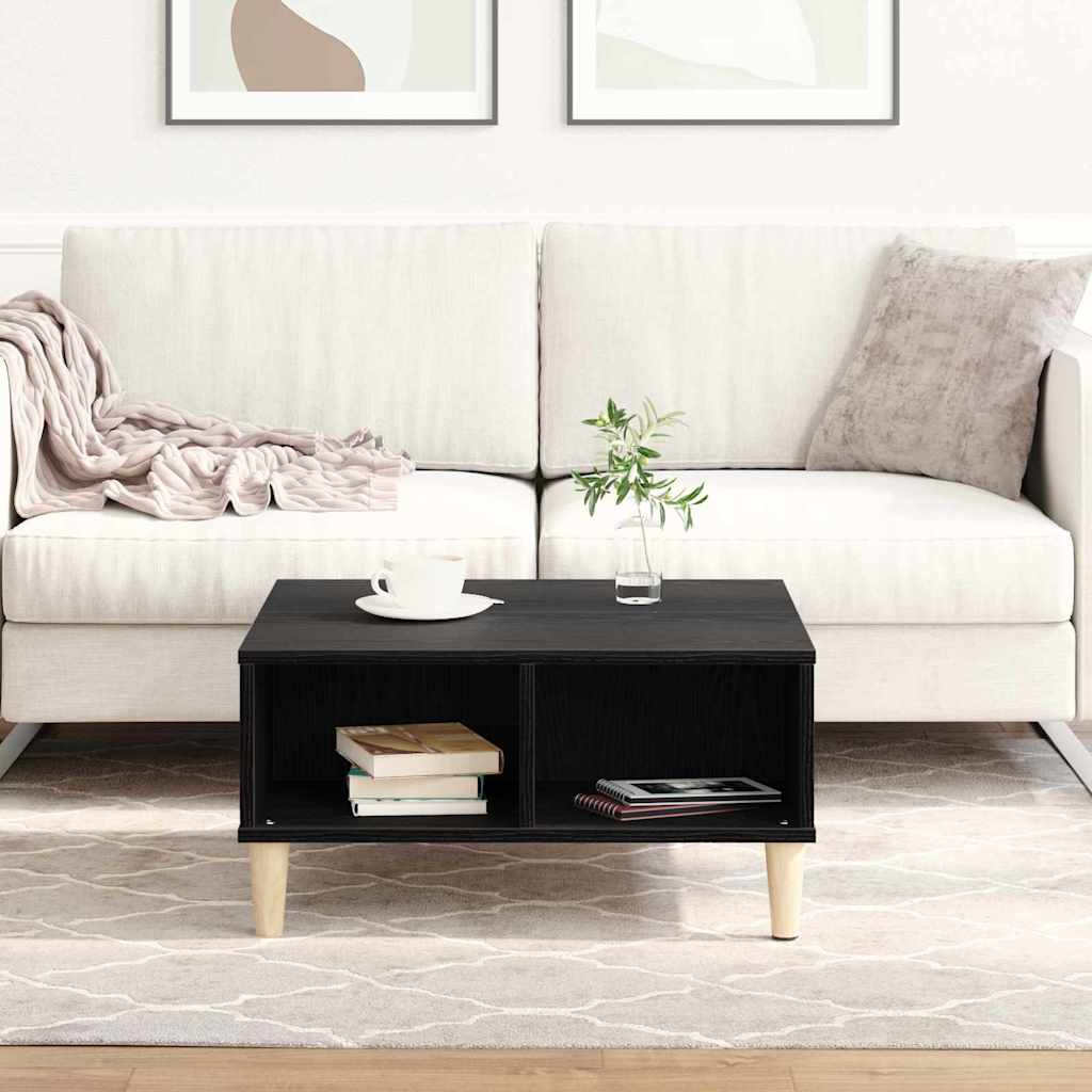 Mesa de Café Roble Negro 60 x 60 x 30 cm Madera de ingeniería