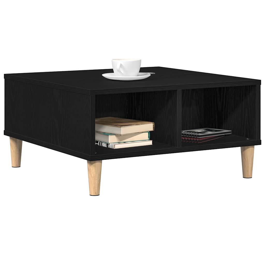 Mesa de Café Roble Negro 60 x 60 x 30 cm Madera de ingeniería