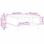 Mesa de Café Roble Negro 60 x 60 x 30 cm Madera de ingeniería