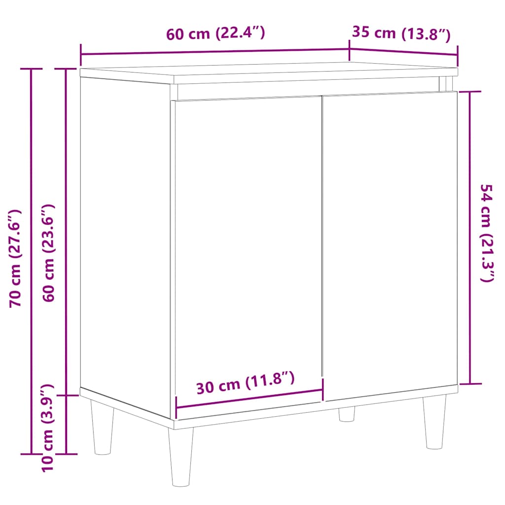 Vitrina Roble Negro 60 x 35 x 70 cm Madera contrachapada