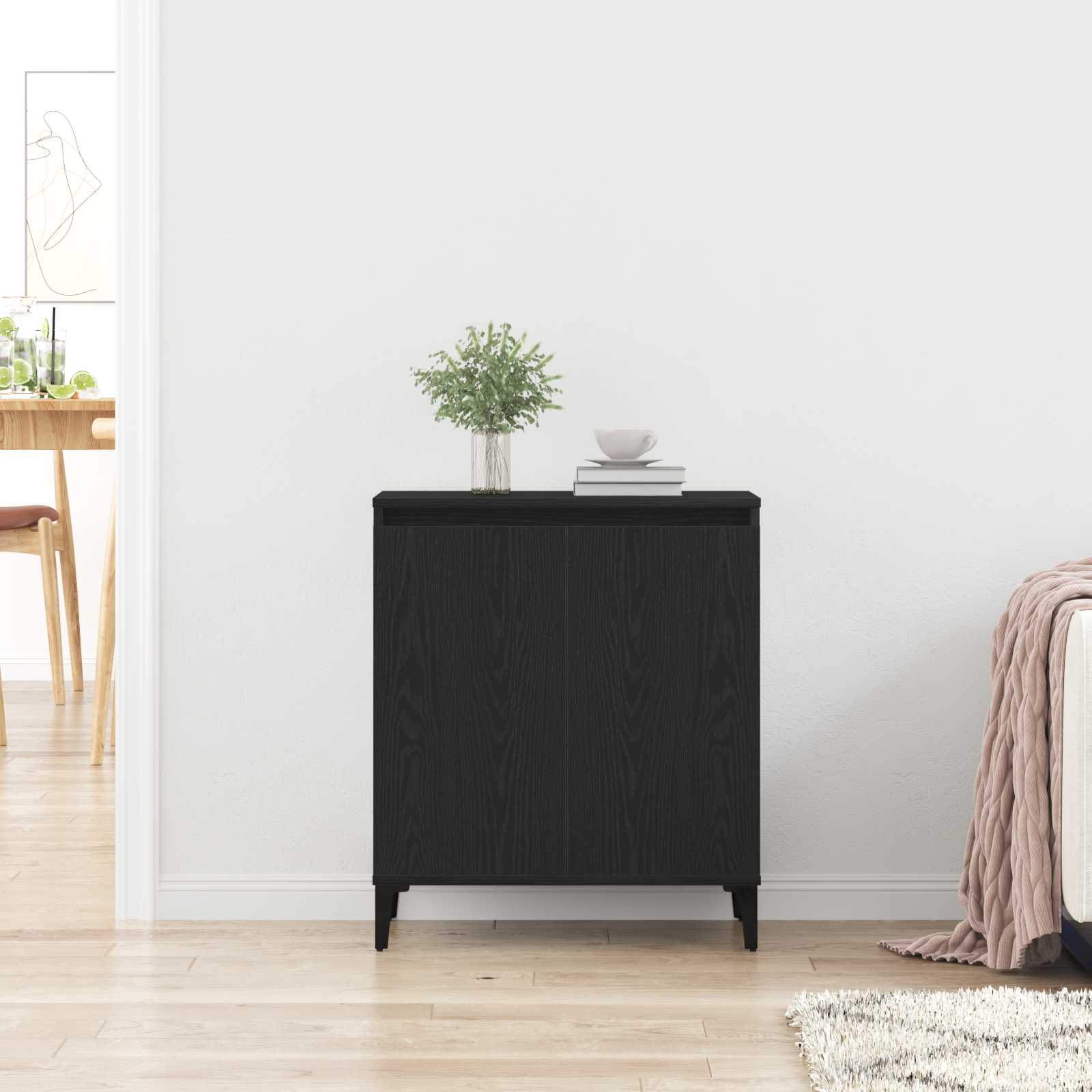 Vitrina Roble Negro 60 x 35 x 70 cm Madera contrachapada