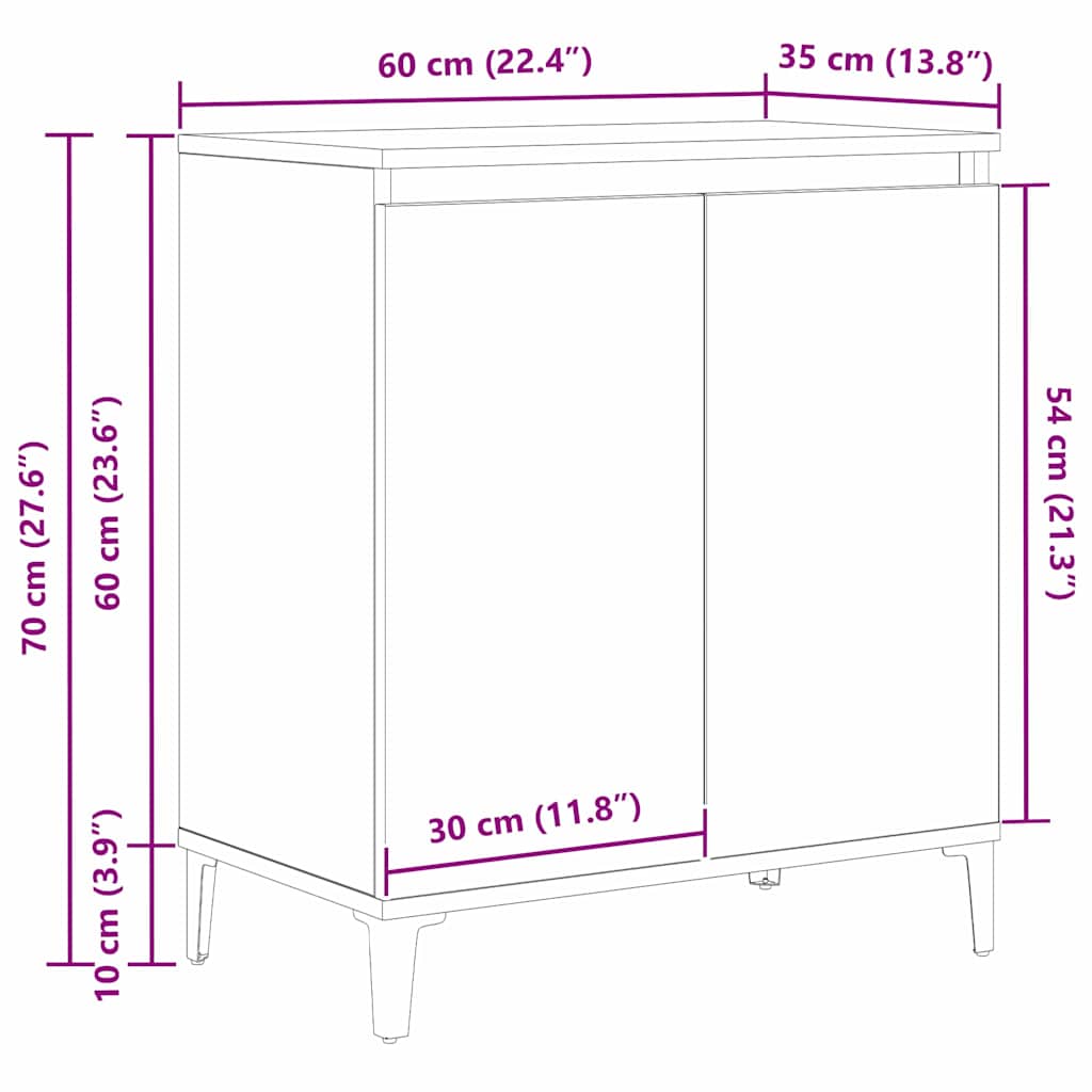 Vitrina Roble Negro 60 x 35 x 70 cm Madera contrachapada