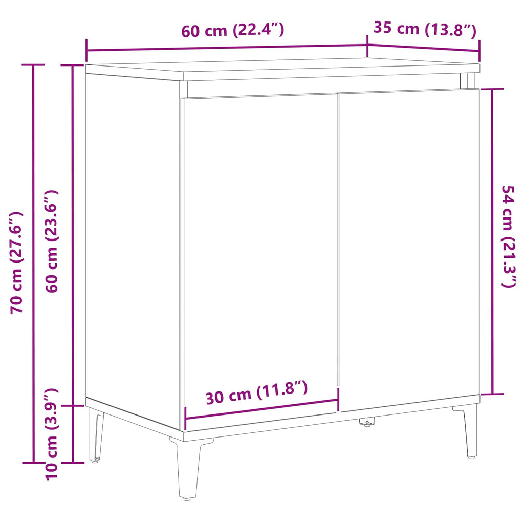 Vitrina Roble Negro 60 x 35 x 70 cm Madera contrachapada