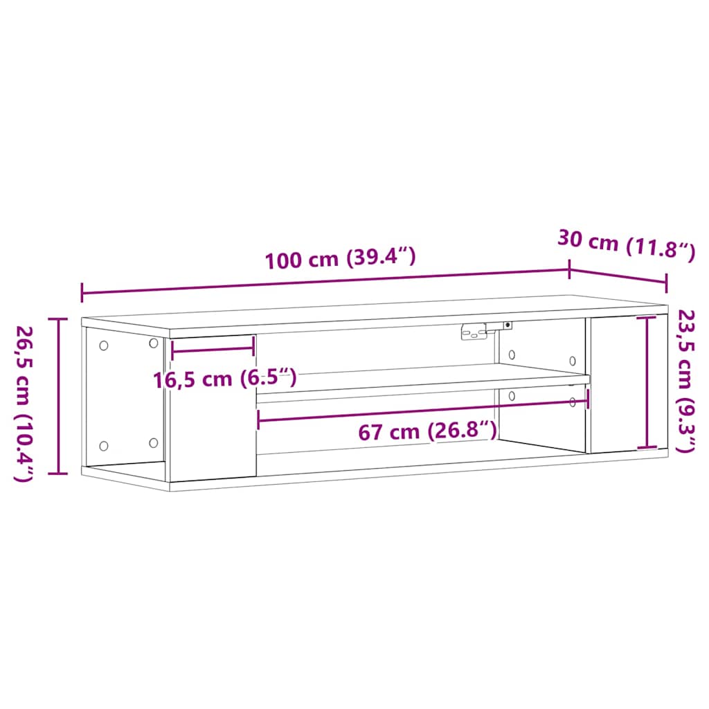 Gabinete de TV artisian oak 100 x 30 x 26,5 cm