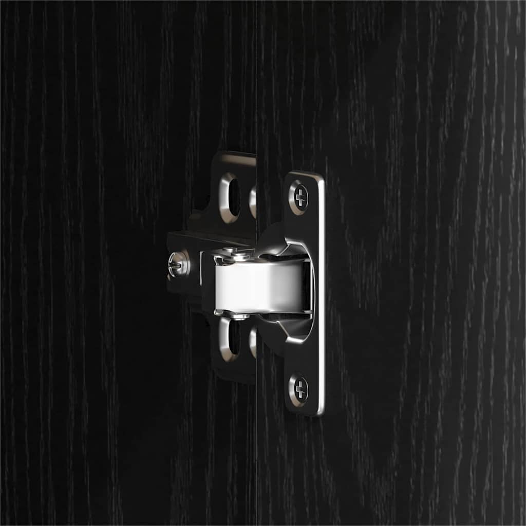 Estante de pared con estante Roble Negro 102 x 30 x 29 cm