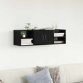 Estante de pared con estante Roble Negro 102 x 30 x 29 cm