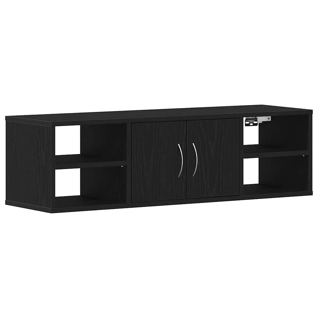 Estante de pared con estante Roble Negro 102 x 30 x 29 cm