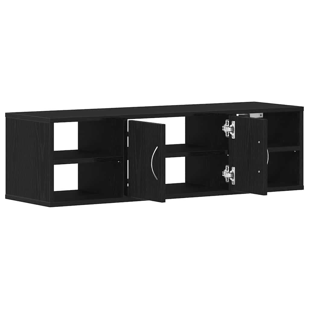Estante de pared con estante Roble Negro 102 x 30 x 29 cm