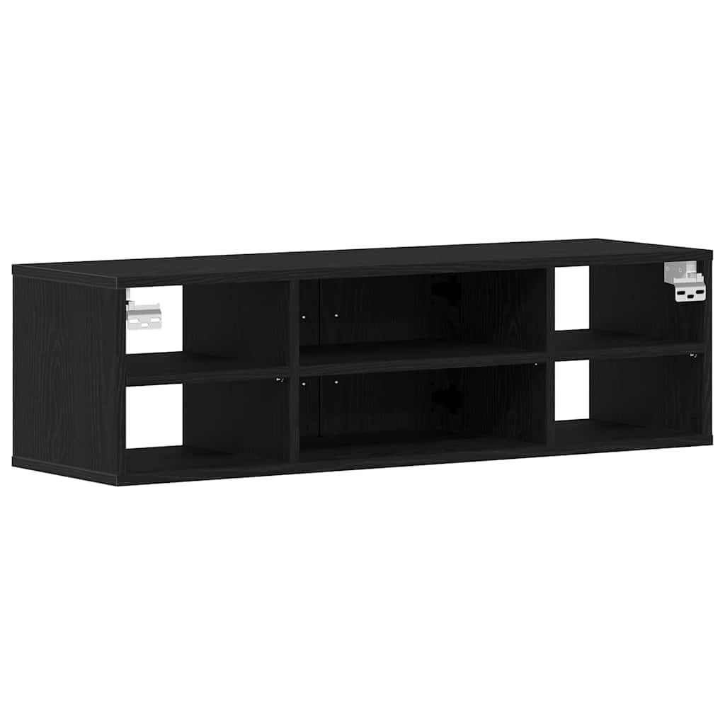 Estante de pared con estante Roble Negro 102 x 30 x 29 cm