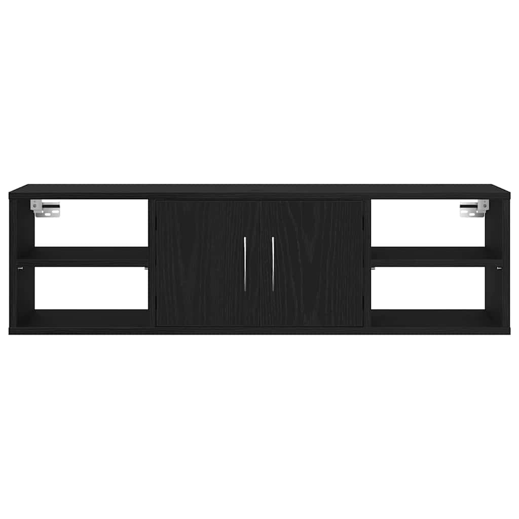 Estante de pared con estante Roble Negro 102 x 30 x 29 cm