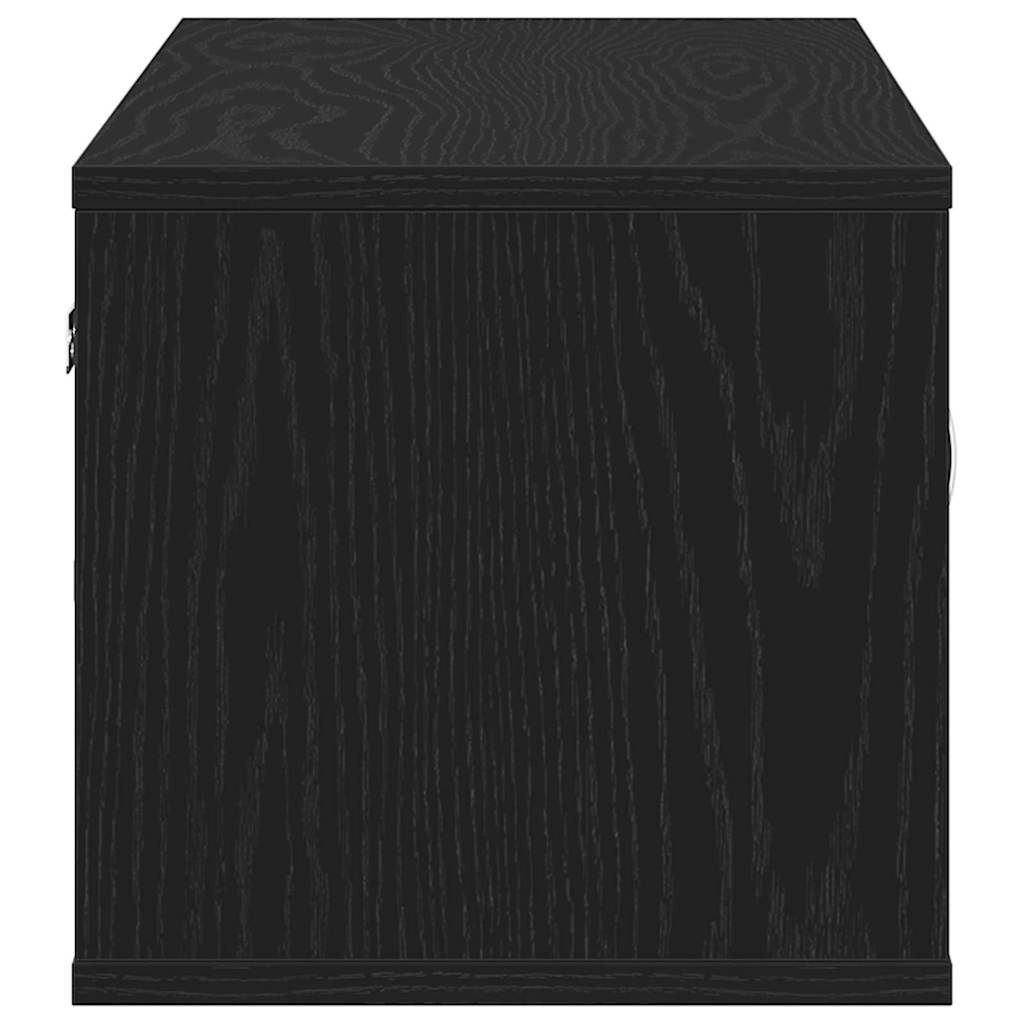 Estante de pared con estante Roble Negro 102 x 30 x 29 cm