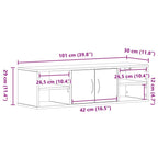 Estante de pared con estante Roble Negro 102 x 30 x 29 cm
