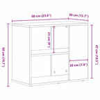 Aparador Roble Negro 60 x 30 x 50 cm Madera de ingeniería
