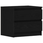 Armario de Noche con cajón 2 pcs Roble Negro 50 x 40 x 43,5 cm