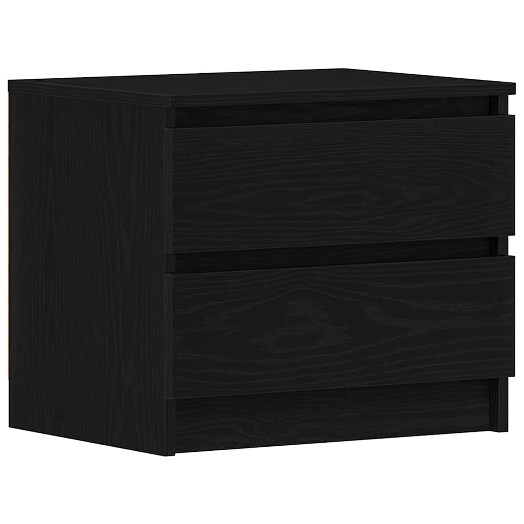 Armario de Noche con cajón 2 pcs Roble Negro 50 x 40 x 43,5 cm