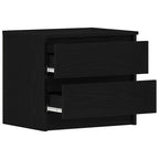 Armario de Noche con cajón 2 pcs Roble Negro 50 x 40 x 43,5 cm