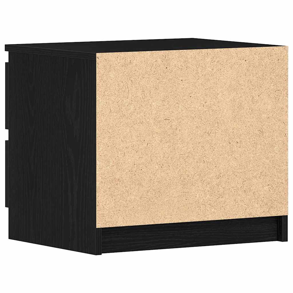 Armario de Noche con cajón 2 pcs Roble Negro 50 x 40 x 43,5 cm