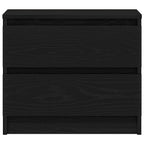 Armario de Noche con cajón 2 pcs Roble Negro 50 x 40 x 43,5 cm