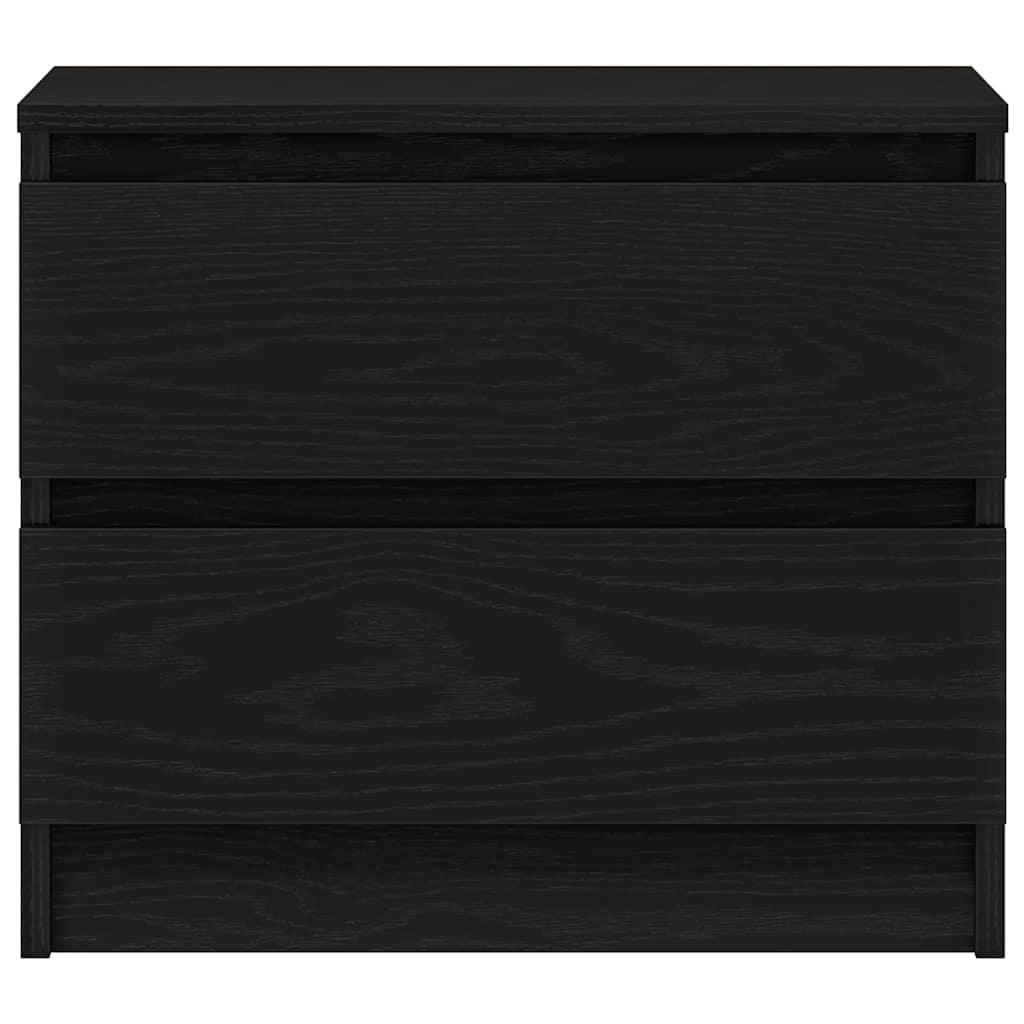 Armario de Noche con cajón 2 pcs Roble Negro 50 x 40 x 43,5 cm