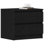 Armario de Noche con cajón 2 pcs Roble Negro 50 x 40 x 43,5 cm